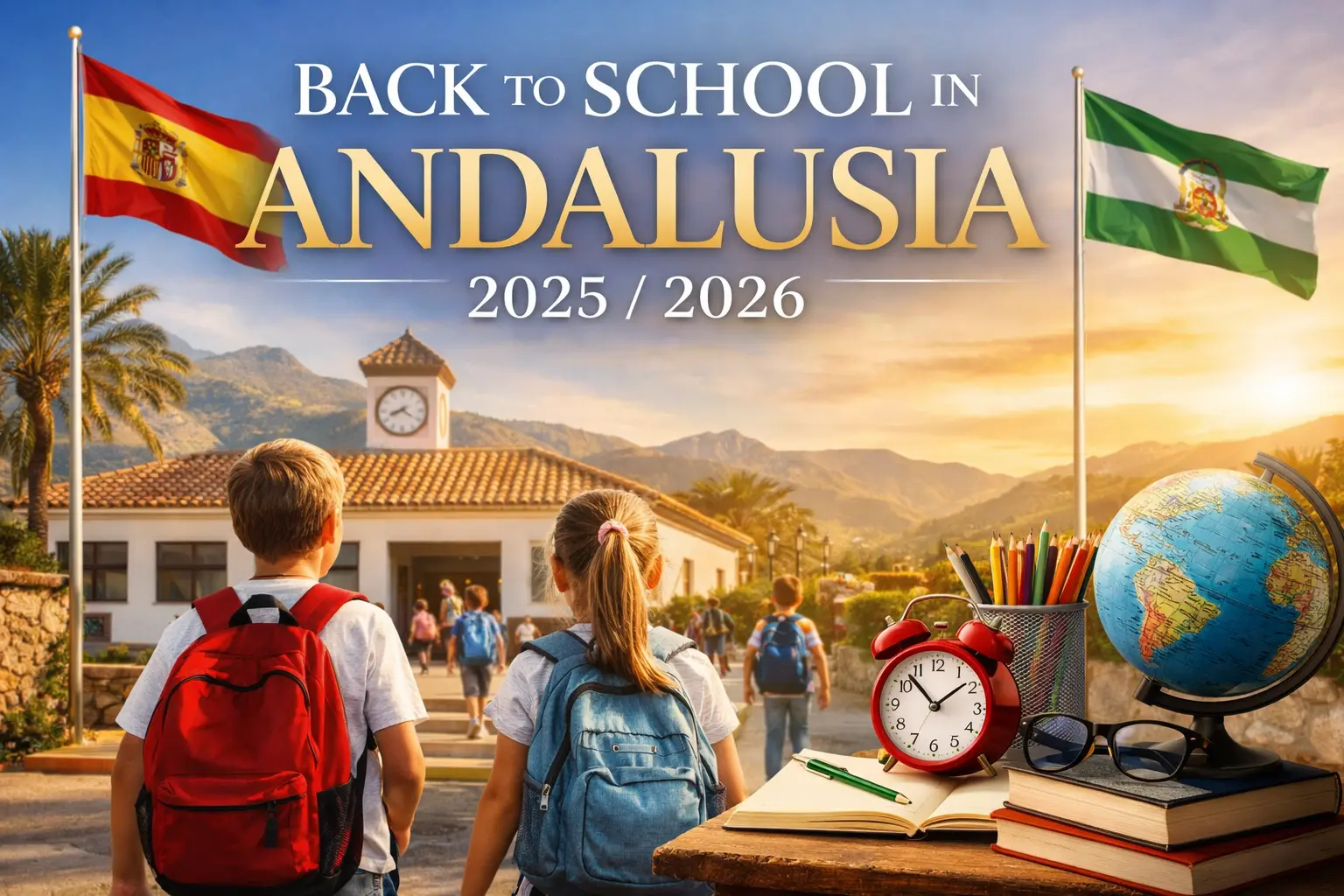 Back to school in Andalusia Costa del Sol children returning to school