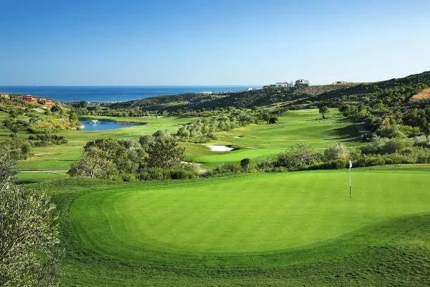 Marbella Club Golf Resort views from golf course to the Med sea in Benahavis, Spain