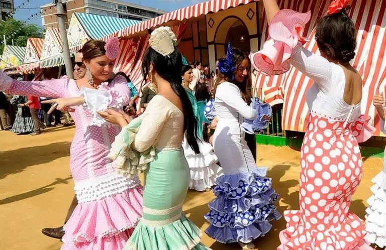 People Celebrating Andalucia Day in tradtional clothing